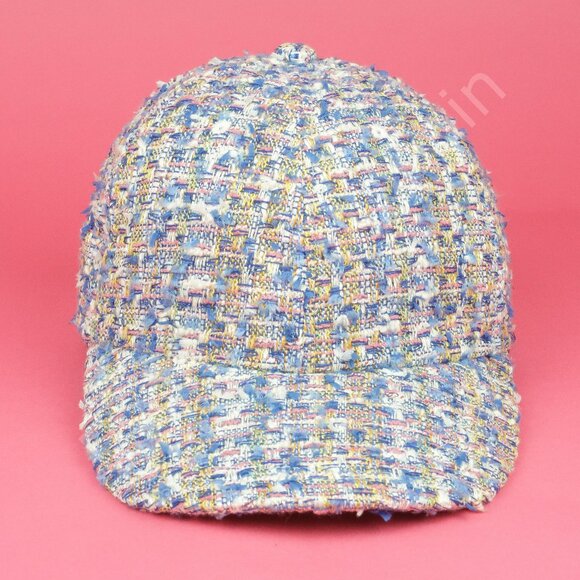 Emotionally Unavailable x Playboy Hat Mens M Blue Yellow Cotton Blend Tweed - Picture 2 of 9